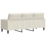vidaXL Canapé 3 places avec oreillers décoratifs crème 180 cm velours