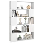 vidaXL Bibliothèque Séparateur de pièce Blanc Bois d'ingénierie