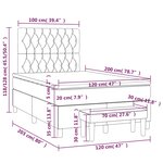 vidaXL Sommier à lattes de lit avec matelas Gris clair 120x200cm Tissu
