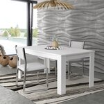 KOVA Table a manger 6 personnes contemporain blanc mat - L 160 x l 90 cm