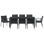 vidaXL Ensemble de salle à manger de jardin 9 pièces avec coussins en poly rotin noir
