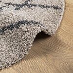 vidaXL Tapis shaggy à poils longs moderne beige et anthracite Ø 240 cm