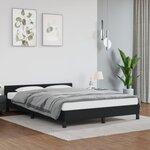 vidaXL Cadre de lit avec tête de lit Noir 140x190 cm Similicuir
