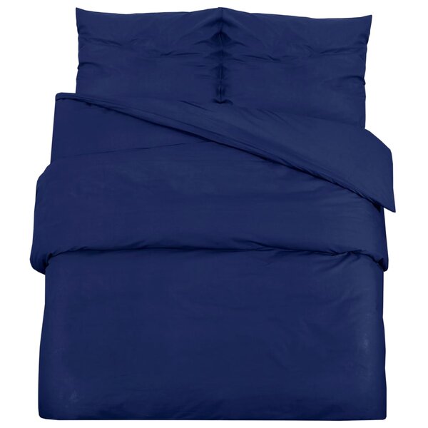 vidaXL Ensemble de housse de couette Bleu marine 200x220 cm Microfibre