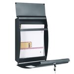 Boîte aux lettres murale avec fenêtres de visualisation emplacement pour nom 2 clés facile à installer gris anthracite 12_0001643