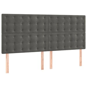 vidaXL Têtes de lit 4 Pièces Gris foncé 100x5x78/88 cm Velours