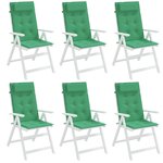 vidaXL Coussins de chaise à dossier haut lot de 6 vert tissu oxford
