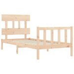vidaXL Cadre de lit avec tête de lit 90x200 cm bois massif