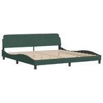 vidaXL Cadre de lit avec lumières LED vert foncé 200x200 cm velours