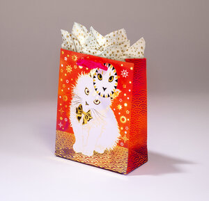 Sac cadeau chachou pml 14 x h 18 chat neige