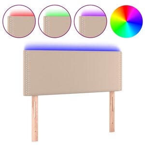 vidaXL Tête de lit à LED Cappuccino 90x5x78/88 cm Similicuir