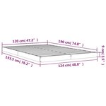 vidaXL Cadre de lit blanc 120x190 cm petit double bois massif de pin