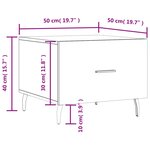 vidaXL Table basse Noir 50x50x40 cm Bois d'ingénierie