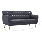 vidaXL Canapé à 3 places Revêtement en tissu 172x70x82 cm Gris foncé