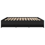 vidaXL Cadre de lit noir 200x200 cm bois d'ingénierie