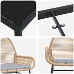 vidaXL Ensemble de Salle à Manger de Jardin 9 Pièces avec Coussins Marron Poly Rattan