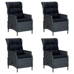 vidaXL Ensemble à manger de jardin 5 Pièces Gris foncé