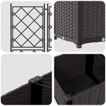 vidaXL Jardinière avec treillis 2 Pièces Marron 80x40x143 cm