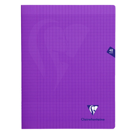 Cahier MIMESYS Piqué Polypro 24 x 32 cm 48 pages 90g Séyès Violet CLAIREFONTAINE