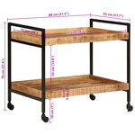 vidaXL Chariot de cuisine 80x55x70 cm bois de manguier brut massif