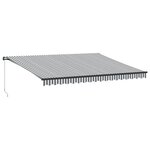 vidaXL Auvent manuel rétractable anthracite et blanc 450x350 cm