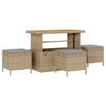 vidaXL Ensemble de Canapés de Jardin 14 Pièces avec Coussins en Rattan Poly Beige Acacia