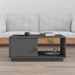 vidaXL Table basse Gris 80x50x35 5 cm Bois massif de pin