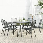 vidaXL Ensemble de chaises de jardin empilables 7 Pièces anthracite