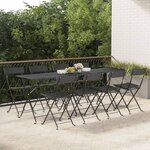 vidaXL Chaises de bistrot pliantes lot de 8 Noir Résine tressée acier