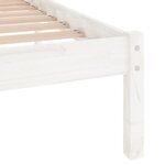 vidaXL Cadre de lit Blanc Bois massif 135x190 cm Double