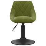 vidaXL Chaises pivotantes à manger lot de 2 vert clair velours