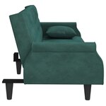 vidaXL Canapé-lit avec accoudoirs vert foncé velours