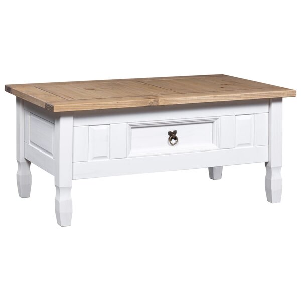 vidaXL Table basse Pin mexicain Gamme Corona Blanc 100x55x44 cm