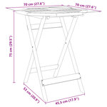 vidaXL Table pliable de jardin Ø70x75 cm bois d'acacia massif