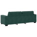 Ensemble de canapé 3 pièces avec coussins en velours vert foncé
