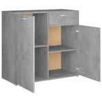 vidaXL Buffet Gris béton 80x36x75 cm Aggloméré