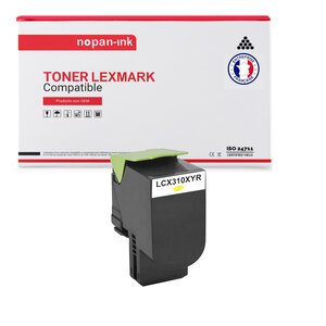 NOPAN-INK - Toner x1 - CX 310 CX310 CX 410 CX410 CX 510 C (Yellow) - Compatible pour CX 310N CX 310DN CX 410E CX 410DE CX 410DTE CX 510DE CX 510DHE CX 510DTHE CX 310N CX 310DN CX 410E CX 410DE CX 410DTE CX 510DE CX 510DHE CX 510DTHE