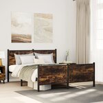 vidaXL Cadre de lit en métal sans matelas chêne fumé 140x200 cm