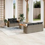 vidaXL Salon de jardin 6 Pièces avec coussins gris résine tressée