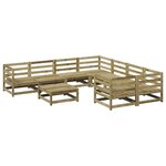 vidaXL Salon de jardin 9 Pièces bois de pin imprégné