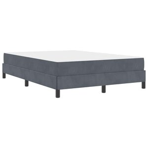 vidaXL Lit boxspring avec matelas Gris foncé 140 x 210 cm Velours