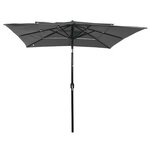 vidaXL Parasol à 3 niveaux avec mât en aluminium Anthracite 2 5x2 5 m