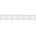 vidaXL Clôture de jardin avec dessus en lance Acier 10 2 x 1 5 m Noir