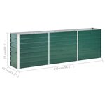 vidaXL Lit surélevé de jardin Acier galvanisé 240x40x77 cm Vert