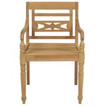 vidaXL Chaises Batavia lot de 2 et coussins crème Bois de teck massif