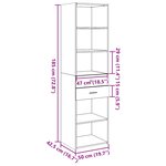 vidaXL Buffet haut sonoma gris 50x42 5x185 cm bois d'ingénierie