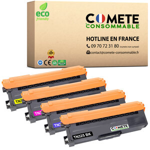 TN320 - 4 toners compatibles Brother TN320 TN325 Noir Cyan Magenta Jaune - COMETE