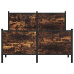 vidaXL Cadre de lit en métal sans matelas chêne fumé 120x190 cm