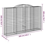 vidaXL Paniers à gabions arqués 20 Pièces 300x50x180/200 cm fer galvanisé