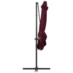 vidaXL Parasol déporté avec lumières LED Rouge bordeaux 250x250 cm